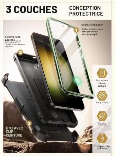 Coque Samsung S24 SUPCASE Guldan antichoc intégrale avec clip