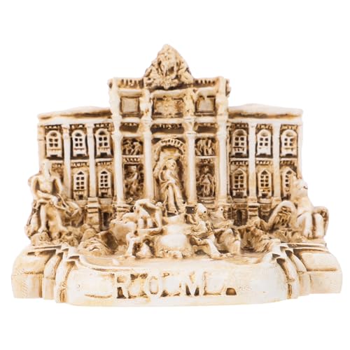 QUMIIRITY ミニチュアトレビの泉教会 レジン製建築模型 装飾品 デスクトップオーナメント オフィスや寝室のインテリア用 テーブル置物