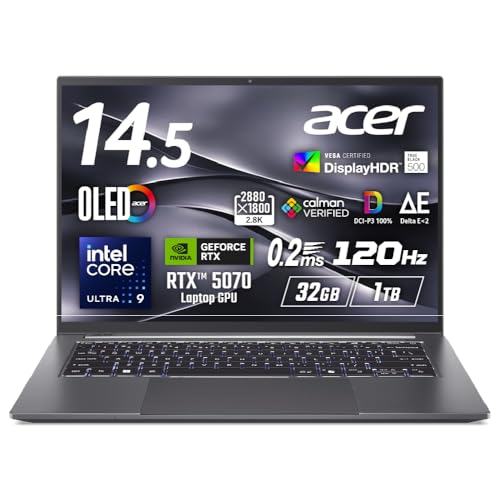 Acer Swift X 14 Core Ultra 9 285H RTX 5070 32GB[ 1TB SSD 14.5C` 2.8K 16:10 OLED  120Hz 0.2ms True Black 500 calman DCI-P3 