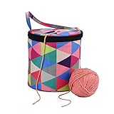 【Fácil de usar】 Con bolsillo externo con cremallera para guardar ganchillos, agujas de tejer u otros artículos pequeños. Hay grandes aberturas y perforaciones en la parte superior para que pueda pasar el hilo.