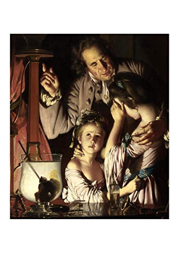 Affiche Joseph Wright d'art oiseau dans la pompe à air grand poster semi-brillant sans cadre