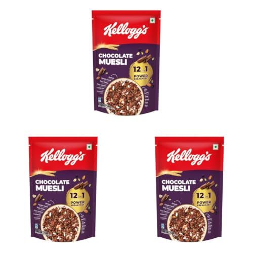 Image of Kellogg's Chocolate Muesli | 12 In 1 Power Breakfast | No Maida No Palm Oil | India's Tastiest Muesli | 450g (Pack of 3)