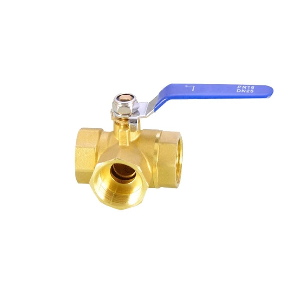 Válvula de bola de latón de 3 vías y 1 pulgada tipo L hermética para aire y gas comprimido