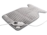 Almohadilla eléctrica textil de lana sintética para espalda 63x42cm PURLINE. Almohadilla con selector de potencia de 3 temperaturas distintas para calentar o uso terapéutico. Características: Apagado automático después de 90 minutos. Lavable al retirar el mando controlador. Rápido calentamiento. Protección contra sobre calentamiento. Medidas: 63 x 42 cm.