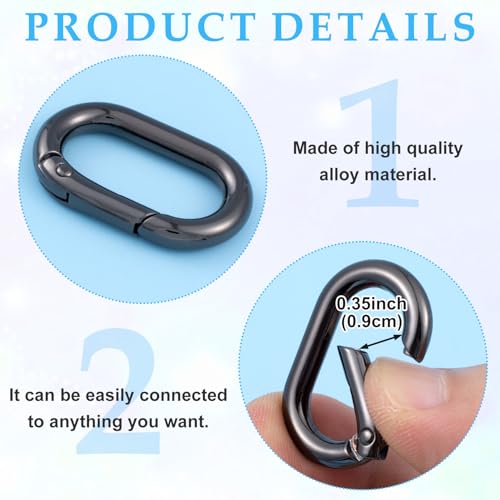 Image of Oval Spring Ring Clips, Metal Keyring Purse Clip