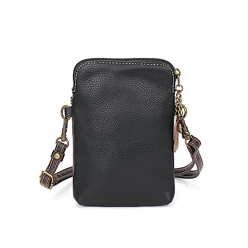 Image of CHALA Dog Collection Cell Phone Crossbody Purse-Women PU Leather /Canvas Multicolor Handbag with Adjustable Strap