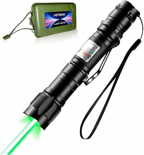 High Power Green Laser Pointer | Long Range Laser | Tactical Laser Pointer | Single Press On/Off Button | Laser with Carrying Case