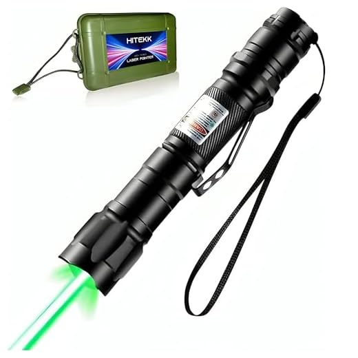 HITEKK High Power Green Laser Pointer | Tactical Green Laser Pointer | Single Press On/Off Tactical Lazer Pointer | Rechargeable Long Range Lazer Pointer and Carrying Case