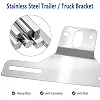 Aootf Trailer License Plate Bracket Holders- Stainless Steel Metal Car Tag Frame for Truck/RVs/Boats, 2 Pack Chrome Holder with Screw Caps and Reflective Strip