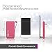 Tzumi PocketJuice Endurance AC - Battery Pack Portable Charger - 4,000 mAh High-Speed USB Port with Built in MicroUSB Cable - Compatible with iPhone & Android (Pink)