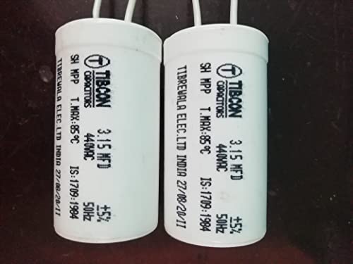 Image of True light (Tibcon) Capacitor for Ceiling Fan 3.15 MFD increasing fan speed,condenser 2 pcs white