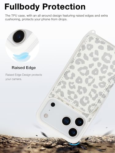 Coque iPhone 17 Pro Max cordon collier léopard pour garder les mains libres