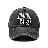 Waldeal Women's Embroidered Mama Bear Hat Vintage Distressed Baseball Dad Cap Black