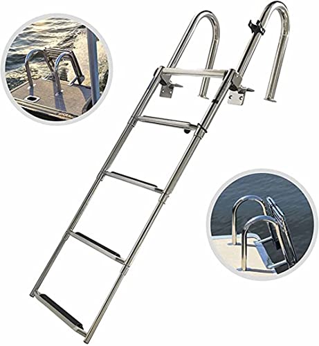 Escalera telescópica para bote de acero inoxidable 4 peldaños miniatura 4