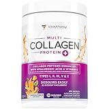 Multi Collagen Peptides Powder with Hyaluronic Acid & Vitamin C | Hydrolyzed Collagen Powder Types I, II, III, V, X | Quick Dissolving | Keto Friendly, Non-GMO | Tropical Punch Flavor, 30 Servings
