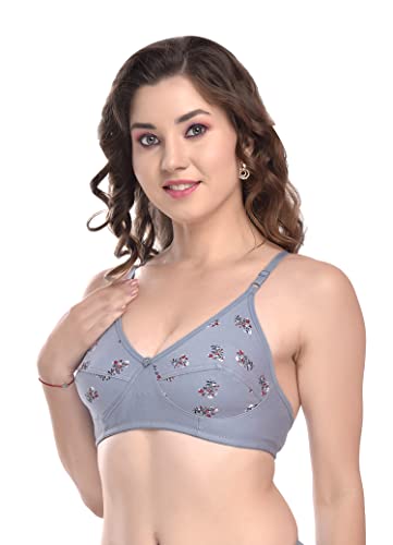 Image of Full Coverage Non Padded Wire Free Daily Use Regular Printed Bra for Women and Girls in Multicolor
