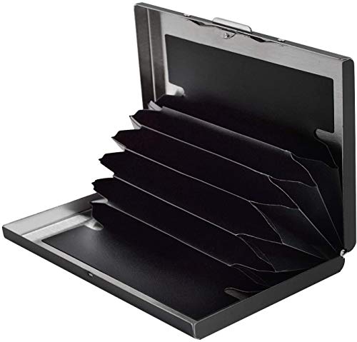 YunJiadodo Slim RFID-Kreditkarten-Schutzhülle/Geldbörse mit 6 PVC-Schlitzen (schwarz) Cover