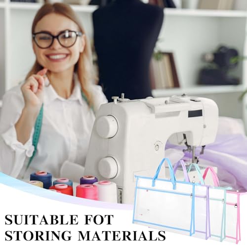 Image of 4 Pcs A3 Project Bag for Quilting Craft Storage for Quilters Clear Mesh Design Art Supply Bag Artwork Storage Organize for Artworks Charts and Teaching Material Multipurpose