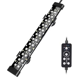 hygger Submersible LED Aquarium Light, 11W 11 in 24/7 Mode Fish Tank Light with 5 Rows Beads, withTimer 9 Colors and Adjustable Brightness, Full Spectrum IP68 Waterproof Light for Fish Tank 12-23 inch