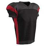 CHAMPRO Adult First Down Two-Tone Football Jersey Black/Scarlet 2XL