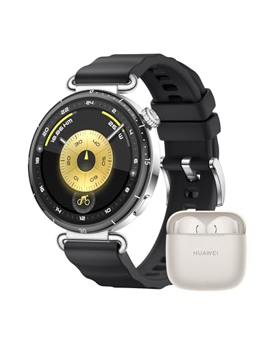 HUAWEI Watch GT 6 41mm Negro GPS Smartwatch + FreeBuds SE 3 Beige, AMOLED Pantalla Táctil, hasta 14 Días de Autonomía, NFC,Ciclismo,100+Modos Deportivos, iOS y Android Compatible, Monitoreo de Salud