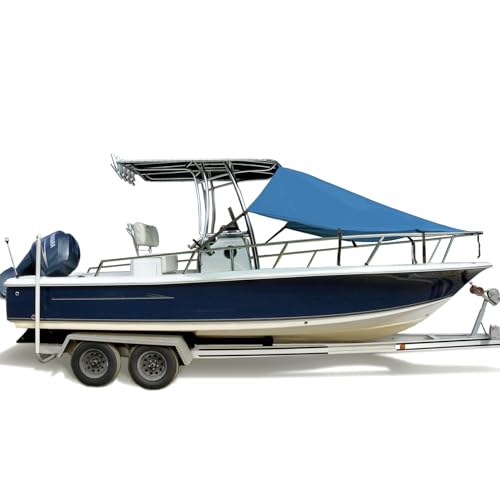 SavvyCraft T-Top Bow Shade, UV Protection Extension 600D Marine Grade Polyester T-Top Boat Bow Area Sun Shade, 7'L x 102