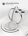 Lamicall Silver Cell Phone Ring Finger Stand - Phone Ring Grip Holder Kickstand, Metal Grip Hook Work with Magnetic Car Mount, Compatible with iPhone 16 15 Pro Max Plus XR, Smartphone Accessories