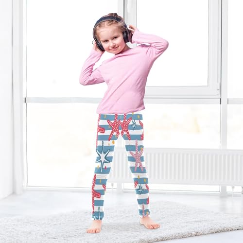 Bolaz Toddler Girls Leggings Printed Yoga Pants Leggings Starfish Striped Background for Kids4