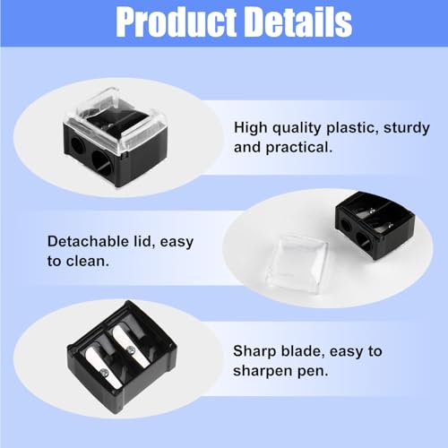 2 Stück Spitzer, Anspitzer Dicke und Dünne Stifte, Kajal Spitzer, Makeup Doppel Spitzer, für Eyeliner, Augenbrauenstift, Lippenkonturenstift