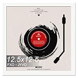 Fxojyvo Vinyl Record Frame for the Wall Display Album Cover, White 12.5 x 12.5 Frame for any 12 Inch LP Record with Cover - 1 Pack/White