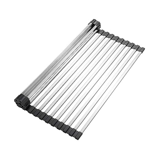 Ibergrif M34400 Scolapiatti su Lavello, Lavello Scolapiatti Pieghevole, Acciaio Inox