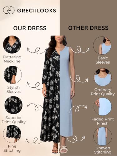 Image of GRECIILOOKS Women Dress | One Piece Dress for Women | Dresses for Women | Maxi Dress for Women | Dress |Bodycon Dresses for Women | Midi Dress for Women