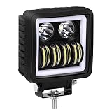 Kawell 50W Add-On Fog Lights Floodlight Spotlight LED Work Light Pods LED Driving Light Angel Eye Daytime Running Lights Waterproof IP67 for Motorcycle Off Road ATV UTV 4X4 Boat Truck Tractor