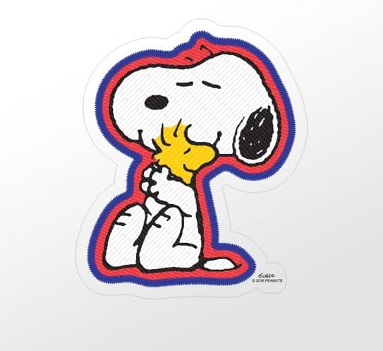 CafePress Peanuts Flair Snoopy and Woodstock Small Die Cut S Small Die Cut Sticker, 3"x4" Clear