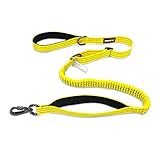Correa para perro 2 en 1 y cinturón de seguridad para coche: nuestra fuerte correa para perro no solo se puede utilizar como una correa básica para perro, sino también como un cinturón de seguridad para perro. La hebilla adicional para el cinturón de seguridad del coche hace que tu perro esté más seguro en el coche durante el viaje