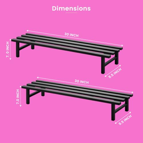 Image of Garden Genie Square Plant Stand Set of 2 | Heavy Duty Iron Plant Stand for Indoor & Outdoor Use | Pot Stand for Indoor Plants | Planter Stand for Balcony (Black)