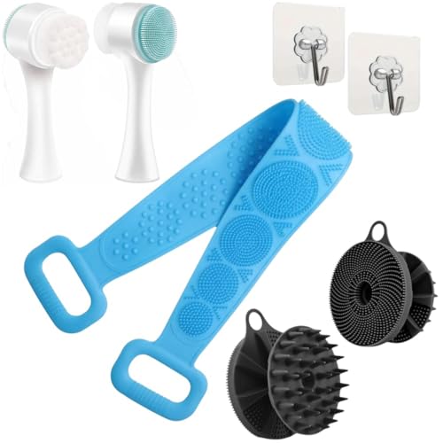 Image of Snika Silicon Brush Combo (2in1 white brush+belt+1 in 1 scrubber Free hook)