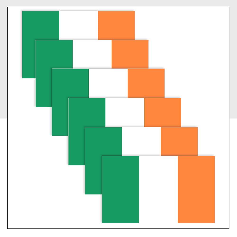 Packwith Ireland Flag Laptop Stickers Pack Of 6 (50 X 33Mm) Waterproof Irl Labels For Bike Ipad Window Helmet Packwith® #P1081