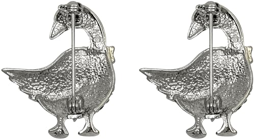 Image of Set of 2 Brooch Lapel Pins With Rhinestones