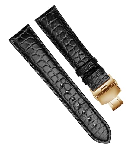 Bracelet de montre en cuir noir or 19mm pour sublimer vos tenues de bureau et de soirée