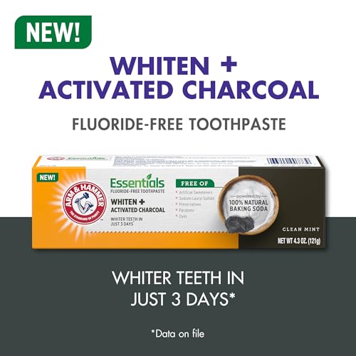 ARM & HAMMER Essentials Fluoride-Free Toothpaste, Clean Mint, 4.3oz, 4-Pack - image 7