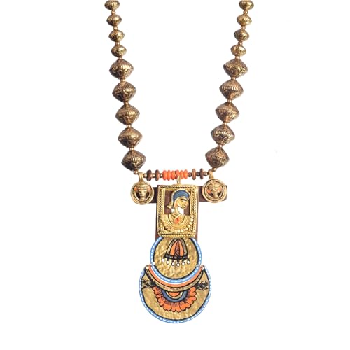 Image of Handcrafted Tribal Dhokra & Floral Charm Necklace Collection | Artisan Brass, Glass & Contemporary Statement Necklaces for Women | Ethnic, Elegant & Artistic Jewelry