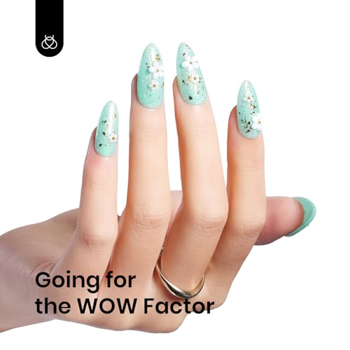 Image of Beetles Mint Green Gel Polish - 15ml Spring Glitter Gel Nail Polish Mermaid Turquoise Shimmer UV Nail Gel Polish Soak Off LED Nail Art Design DIY Home Gift for Women