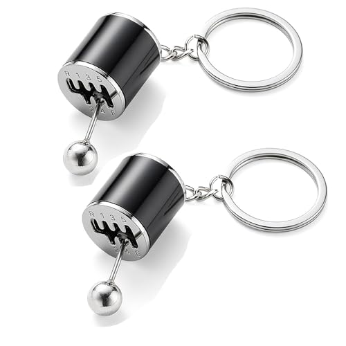 JFGDVW - JFGDVW 2 Pcs Shifter Car Key Chain, Gearbox Car Keyring, 6 Speed Manual Transmission Keychain, Metal Alloy, For Men Car Lovers Gift Auto Part Accessories