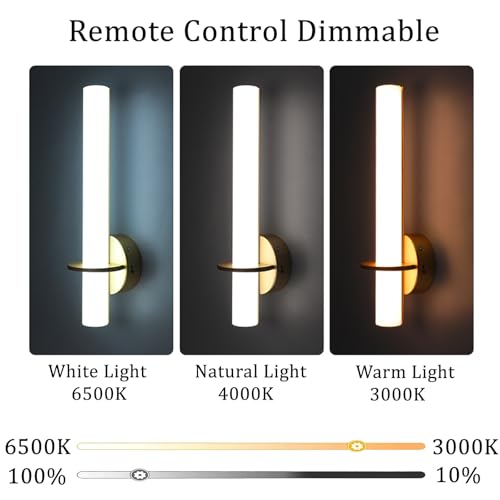 Lámpara de pared dorada interior con batería recargable y foco orientable de 360 grados 3