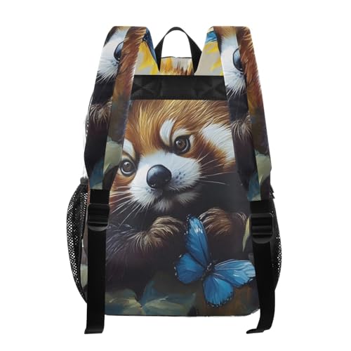 Red Panda Sunflower Cute Clear Backpack, PVC Transparent Bag with Large Capacity for Boys, Girls, Men, Women, See Through Bookbag for School Work College Travel3