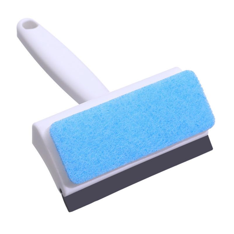 Image of Baluue Double-Sided Window Cleaner 2-in-1 Squeegee and Scrubber Sponge for Car Windshield Mirrors and Shower Tiles 7.28 Inch Handheld Glass Cleaning Brush
