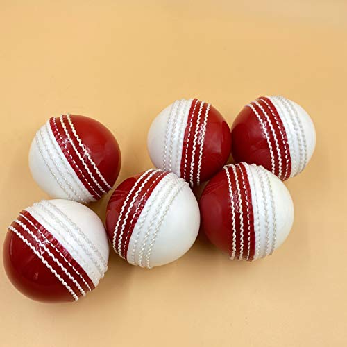 Annafi® Dual Color Cricket Coaching Balls Sports Training & Fun Balls | Double Color Ball Red And White | Sports & Games | Light Weight Attractive Cricket Ball For Practice With Kids & Adults (1) #TOP1