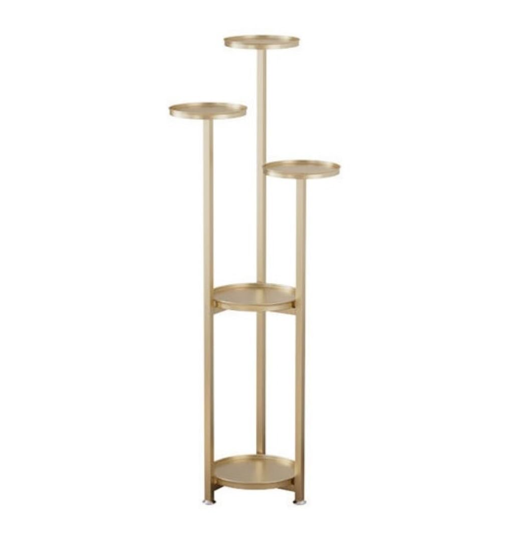 Blumenständer Pflanzenständer Zimmerpflanzenständer, Hohes Pflanzenregal, Außenecke, Mehrere Blumen-Pflanzgefäße Pflanzenregal Blumenregal Outdoor(Gold,100)