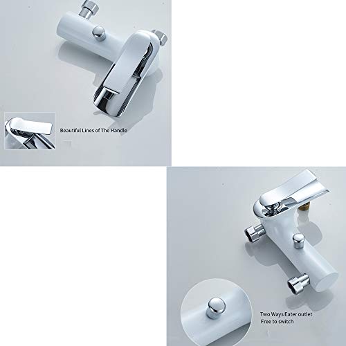 Ensemble douche de bain laiton blanc de qualité supérieure et design épuré - 7
